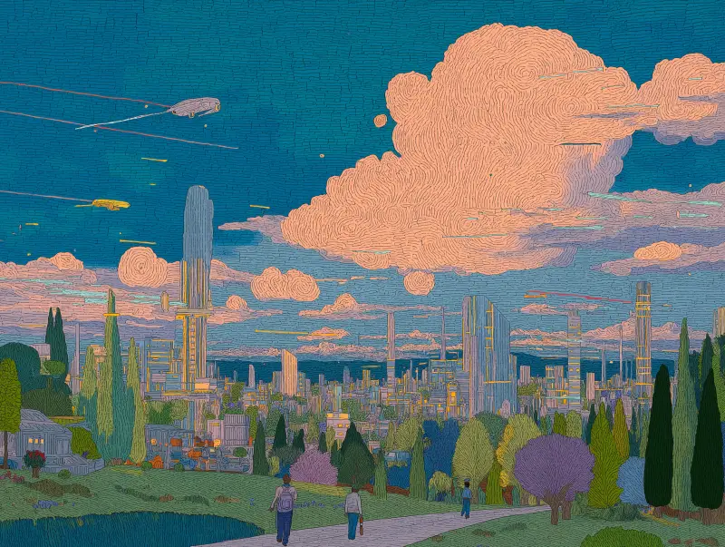 Editorial illustration for AI-moderated interviews.