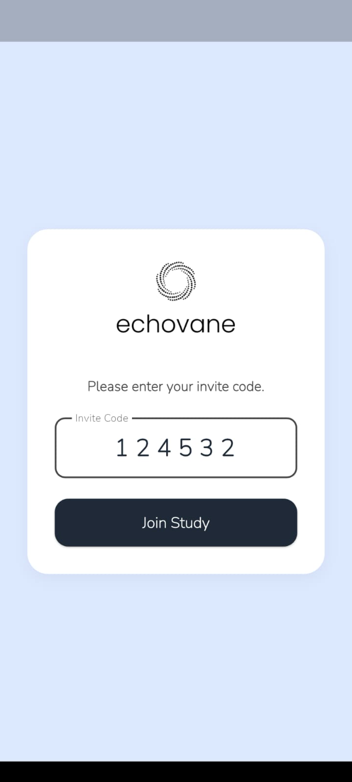 Invite code screen 2